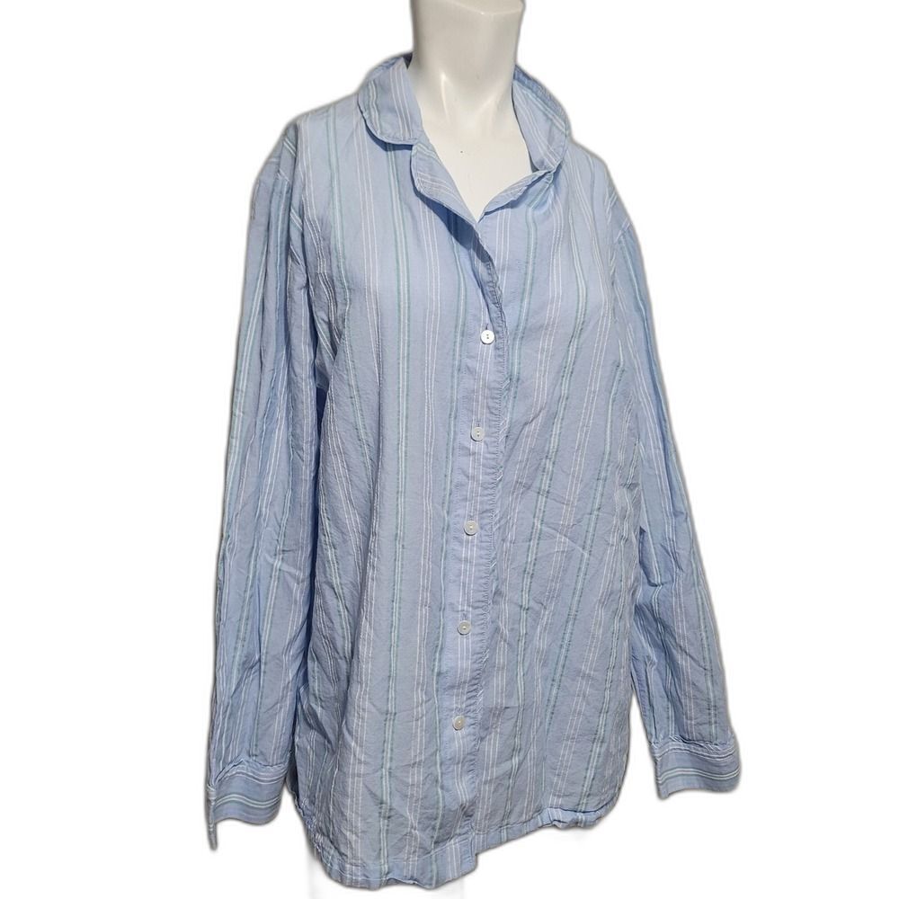 J. Jill Sleep size XL Top button front intimate pajama night collar texture